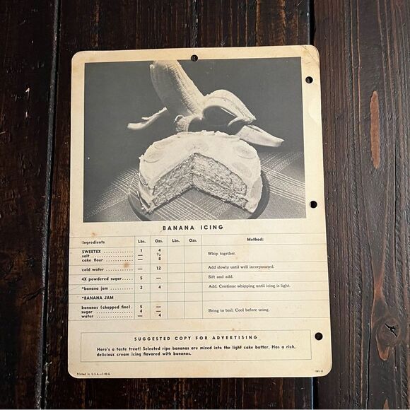 Vintage Commercial Cake Recipe Cards - Picture 4 of 4